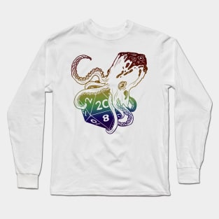 Fathomless D20: dnd 5e warlock dice dark rainbow Long Sleeve T-Shirt